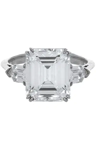 FANTASIA by DESERIO Emerald Cut Three Stone Ring | Thumbnail 1