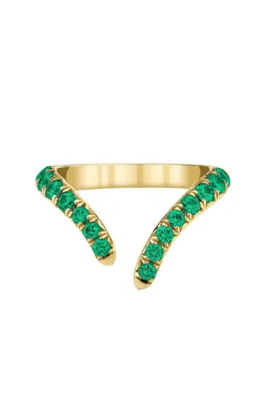 LOGAN HOLLOWELL Emerald Tusk Ring | Thumbnail 1 LOGAN HOLLOWELL Emerald Tusk Ring | Thumbnail 1