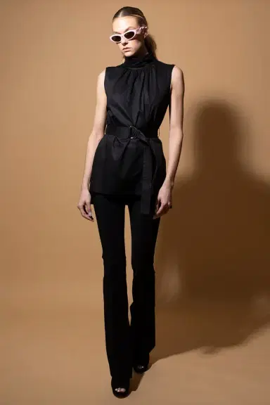 Adam Lippes Eva Flare Pant With Slit | Thumbnail 2