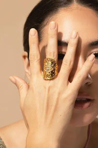 BUDDHA MAMA Evil Eye Diamond Wrap Ring | Thumbnail 2