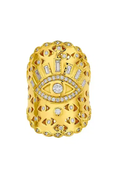 BUDDHA MAMA Evil Eye Diamond Wrap Ring | Thumbnail 1