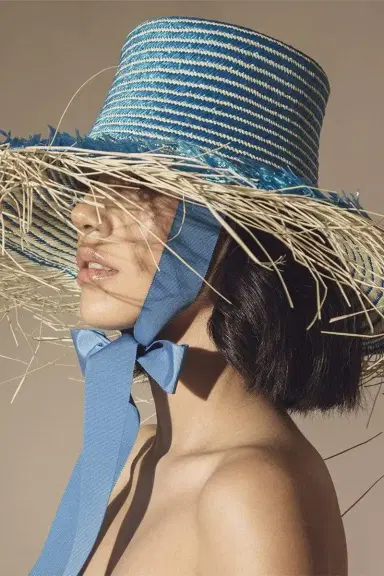 SENSI STUDIO Fiesta Hippie Hat With Necktie | Thumbnail 2