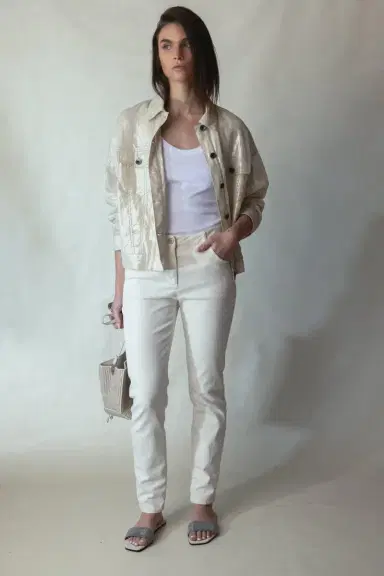 Brunello Cucinelli Five Pocket Skinny Jean - Oat | Thumbnail 2