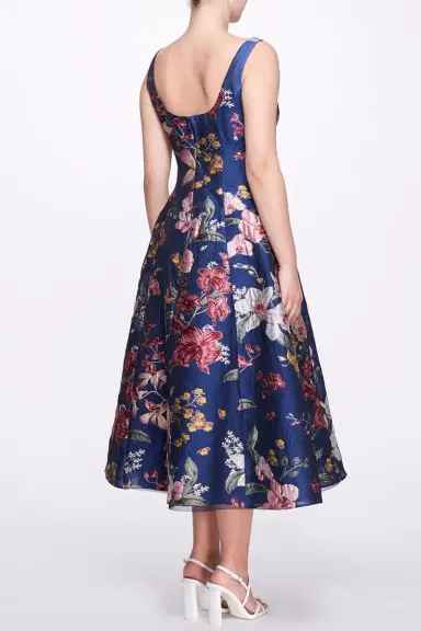 Marchesa Notte Floral A Line Cocktail Dress | Thumbnail 4
