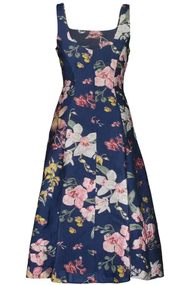 Marchesa Notte Floral A Line Cocktail Dress | Thumbnail 5