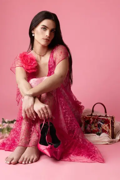 Rodarte Floral Lace Dress With Ruffle Details | Thumbnail 2