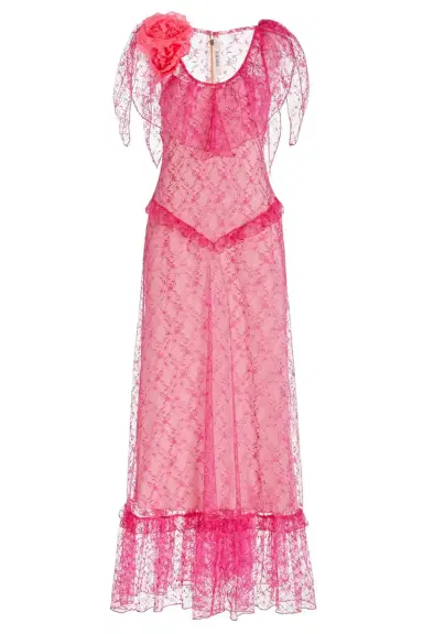 Rodarte Floral Lace Dress With Ruffle Details | Thumbnail 1