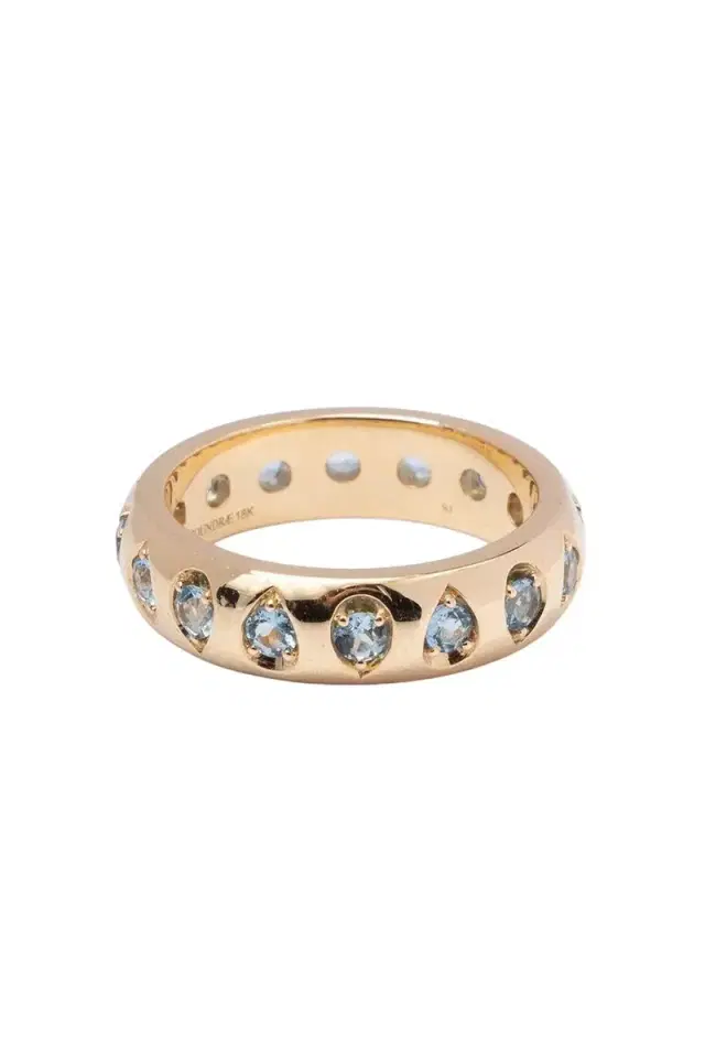 Foundrae Forever And Always A Pair - Love Aquamarine Gemstone Band