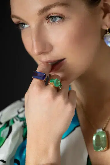 IRENE NEUWIRTH JEWELRY Gemmy Gem Double Prong Ring - Tanzanite | Thumbnail 3