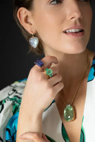 IRENE NEUWIRTH JEWELRY Gemmy Gem Double Prong Ring - Tanzanite | Thumbnail 4