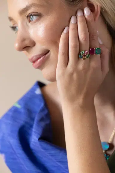 IRENE NEUWIRTH JEWELRY Gemmy Gem Emerald Rubellite Ring | Thumbnail 3