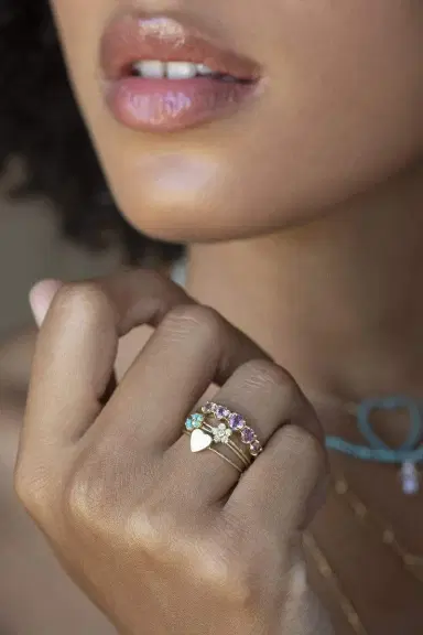 Jennifer Meyer Graduated Pink Sapphire Ring | Thumbnail 2
