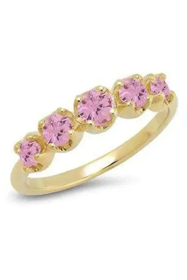 Jennifer Meyer Graduated Pink Sapphire Ring | Thumbnail 1