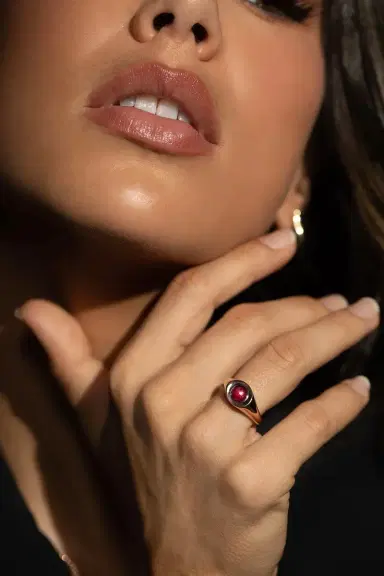 Marla Aaron Greenland Ruby Sphere Signet Ring | Thumbnail 2