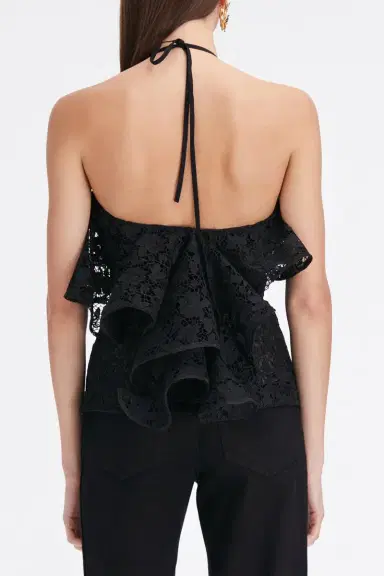 Oscar de la Renta Halter Neck Ruffle Blouse | Thumbnail 5