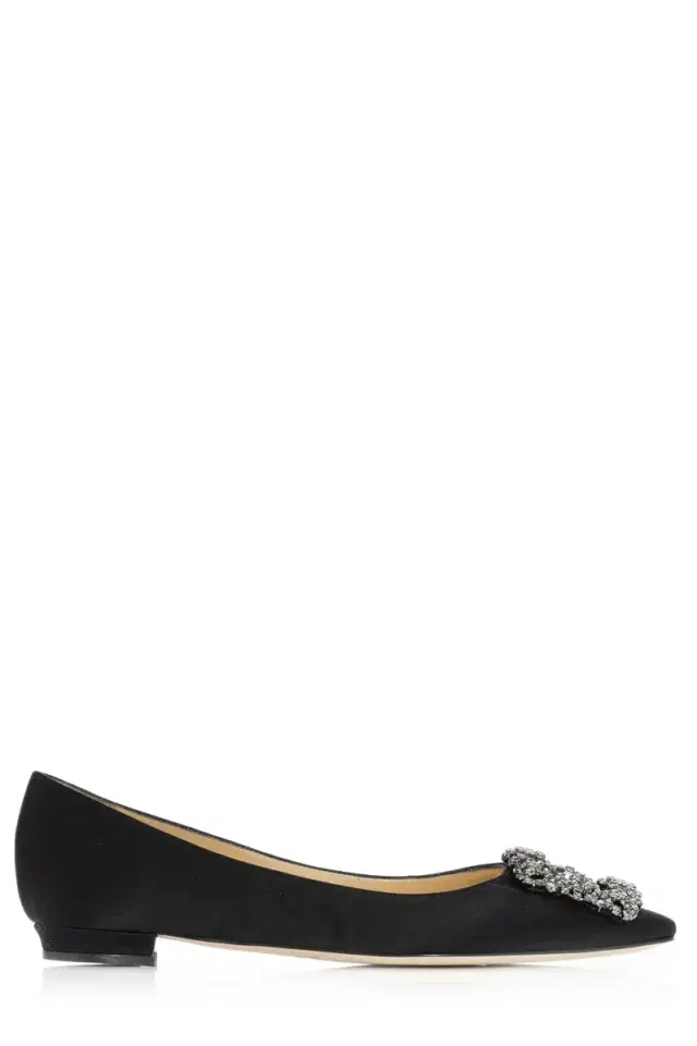Manolo Blahnik Hangisi Flat - Black