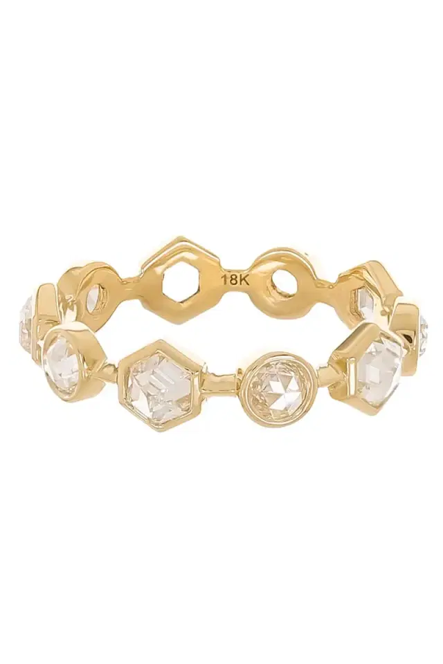 Hexagon Diamond Ring