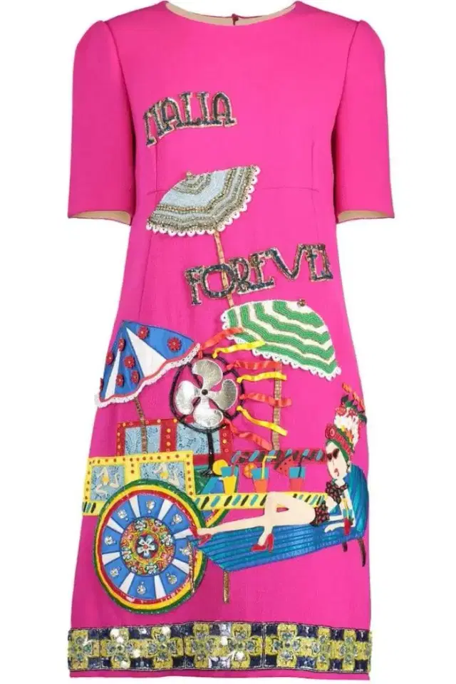 Dolce & Gabbana Italia Forever Embroidered Dress
