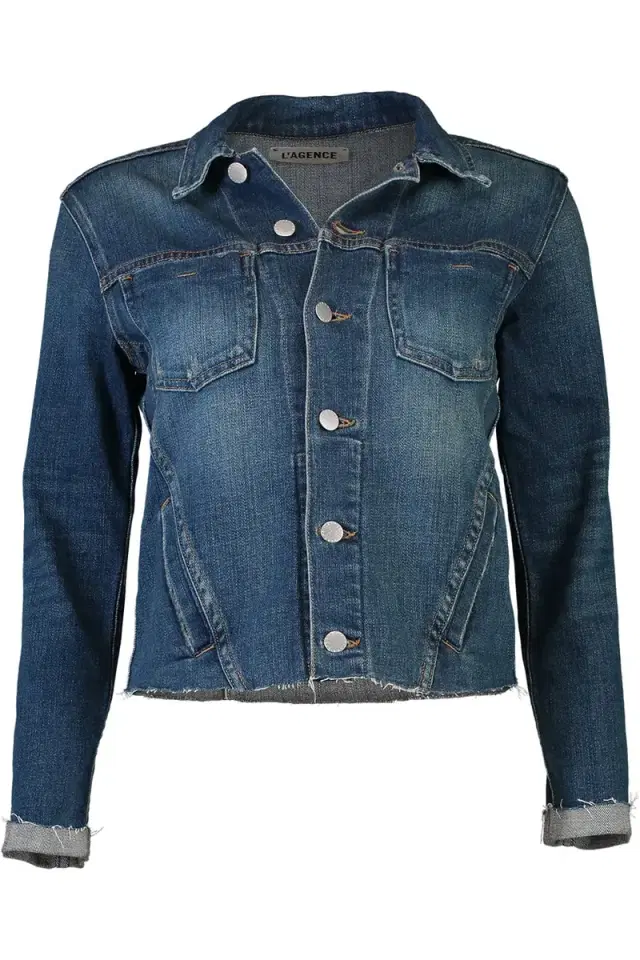 L'Agence Janelle Raw Denim Jacket