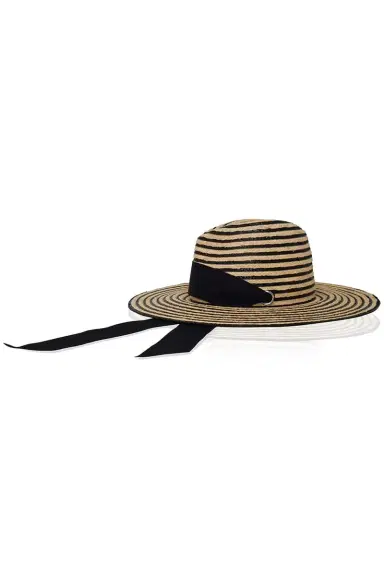 GIGI BURRIS MILLINERY Jeanne With Tie Raffia Hat - Black | Thumbnail 3