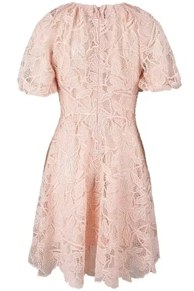 MONIQUE LHUILLIER Jewel Neckline Puff Sleeve Dress | Thumbnail 3
