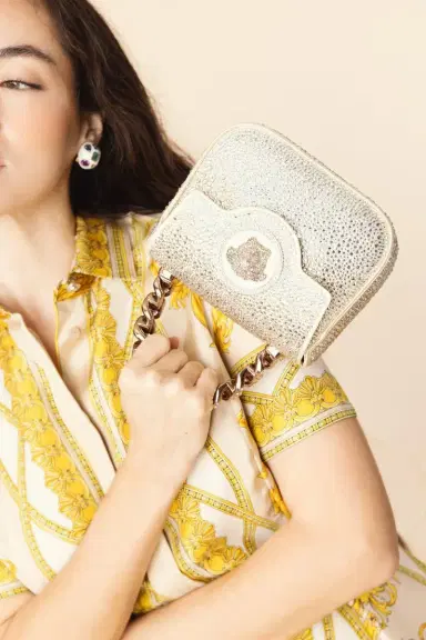 Versace La Medusa Mini Bag - Ivory Palladium | Thumbnail 3