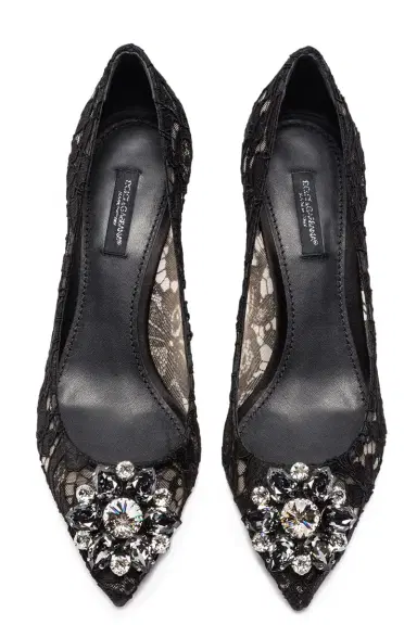 Dolce & Gabbana Lace Heel With Brooch | Thumbnail 4 Dolce & Gabbana Lace Heel With Brooch | Thumbnail 4