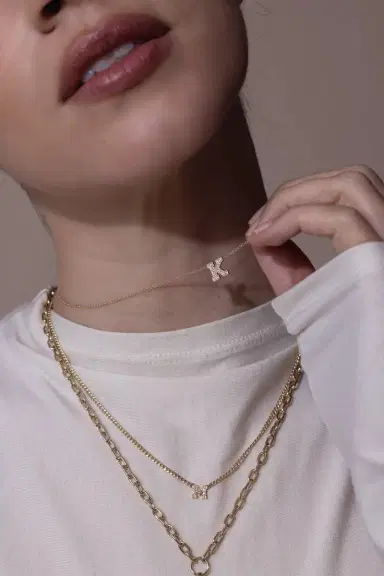 Zoë Chicco Large Initial Necklace | Thumbnail 2
