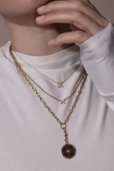 Zoë Chicco Large Initial Necklace | Thumbnail 3