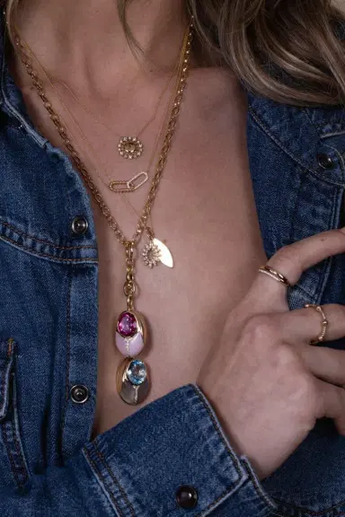 MONICA RICH KOSANN Large Link "Design Your Own" Charm Chain Necklace | Thumbnail 4