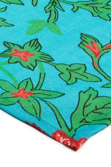 La DoubleJ Large Napkins Set Of 6 - Dragon Flower Turchese | Thumbnail 4 La DoubleJ Large Napkins Set Of 6 - Dragon Flower Turchese | Thumbnail 4