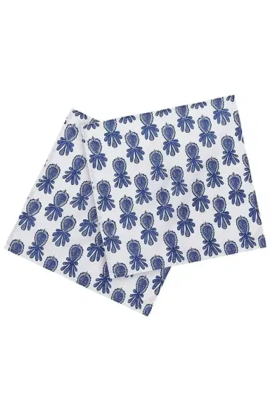 La DoubleJ Large Napkins Set Of 6 - Pineapple Blu | Thumbnail 2