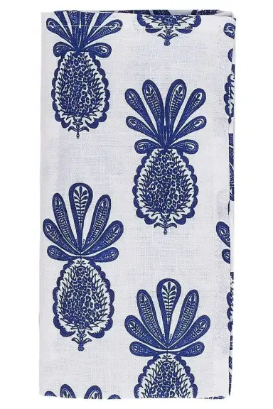 La DoubleJ Large Napkins Set Of 6 - Pineapple Blu | Thumbnail 3