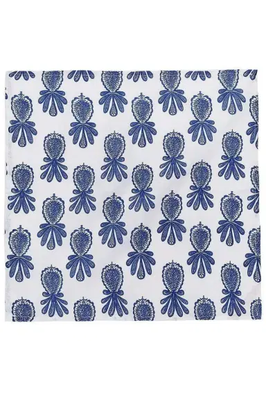 La DoubleJ Large Napkins Set Of 6 - Pineapple Blu | Thumbnail 5