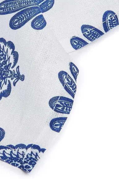 La DoubleJ Large Napkins Set Of 6 - Pineapple Blu | Thumbnail 6