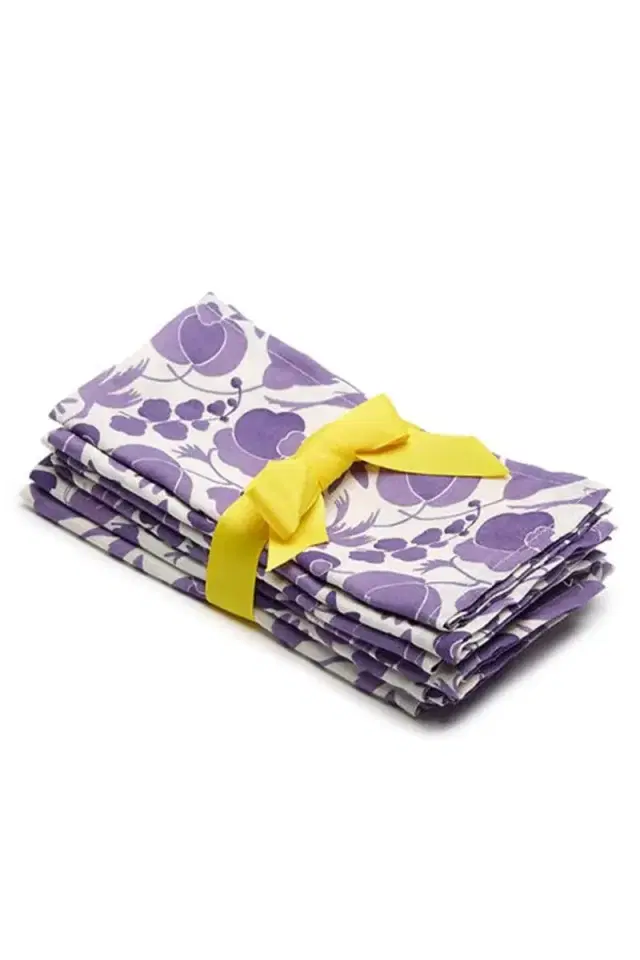 La DoubleJ Large Napkins Set Of 6 - Wildbird Viola