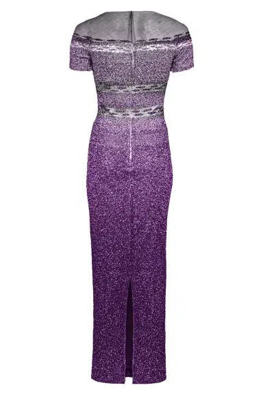 PAMELLA ROLAND Lavender Ombre Signature Sequin Gown | Thumbnail 4