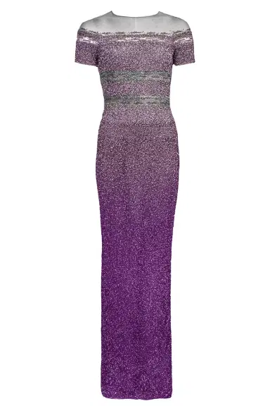 PAMELLA ROLAND Lavender Ombre Signature Sequin Gown | Thumbnail 1