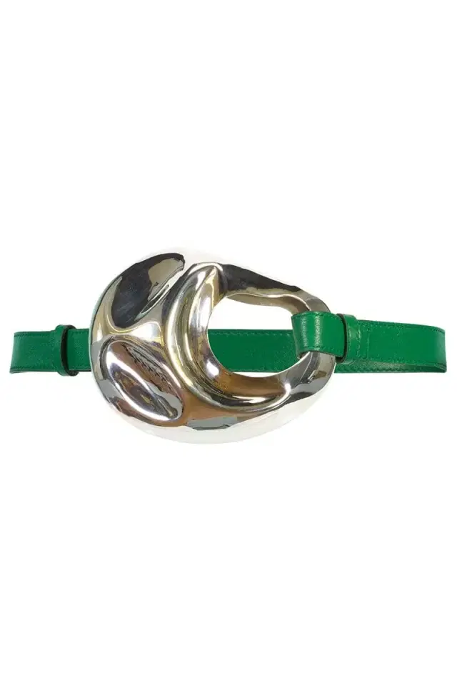 ALEJANDRA ALONSO ROJAS Leather Belt - Kelly Green