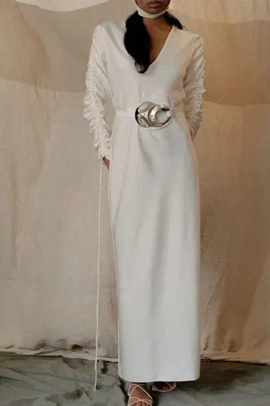 ALEJANDRA ALONSO ROJAS Leather Belt - White | Thumbnail 2 ALEJANDRA ALONSO ROJAS Leather Belt - White | Thumbnail 2