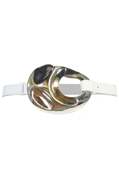 ALEJANDRA ALONSO ROJAS Leather Belt - White | Thumbnail 1 ALEJANDRA ALONSO ROJAS Leather Belt - White | Thumbnail 1