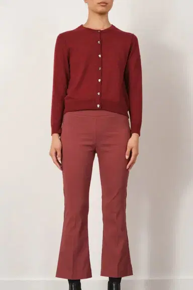 AVENUE MONTAIGNE Leo Crop Flare Pant - Sangria | Thumbnail 4