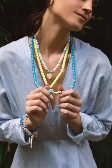 Carolina Bucci Long Forte Beads Cord - Storm | Thumbnail 4 Carolina Bucci Long Forte Beads Cord - Storm | Thumbnail 4