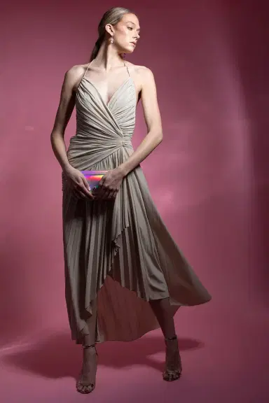Alexandre Vauthier Long Pleated Dress | Thumbnail 5