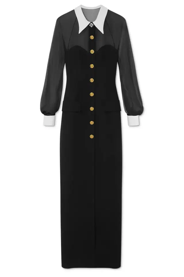 Versace Long Sleeve Button Dress