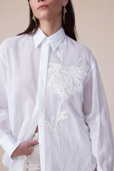 Brunello Cucinelli Long Sleeve Magnolia Blouse | Thumbnail 2