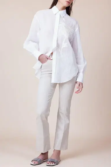 Brunello Cucinelli Long Sleeve Magnolia Blouse | Thumbnail 3