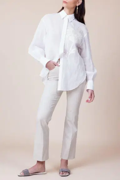 Brunello Cucinelli Long Sleeve Magnolia Blouse | Thumbnail 4
