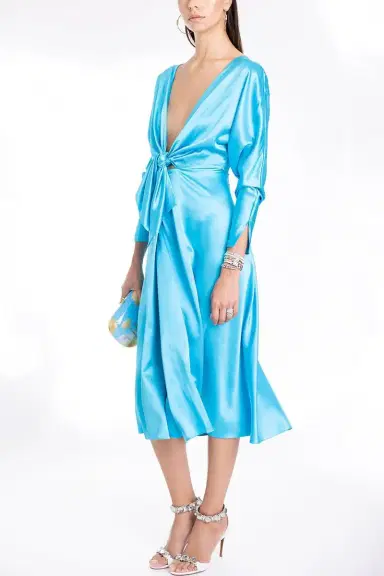 ALEJANDRA ALONSO ROJAS Long Sleeve Tie Front Dress | Thumbnail 3