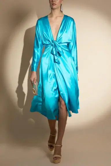 ALEJANDRA ALONSO ROJAS Long Sleeve Tie Front Dress | Thumbnail 5